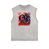 Street Style Washed Faded Thick Tank Top-INNBLAC Fashion Apparel