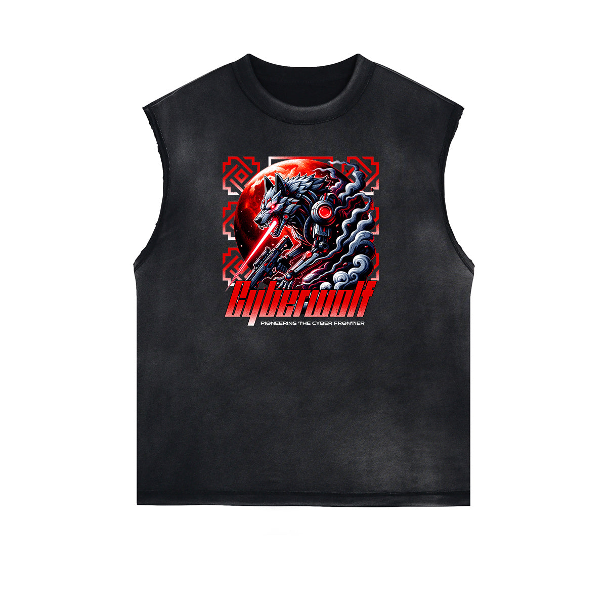 Sleeveless Streetwear Graphic Thick T Shirt-INNBLAC Fashion Apparel