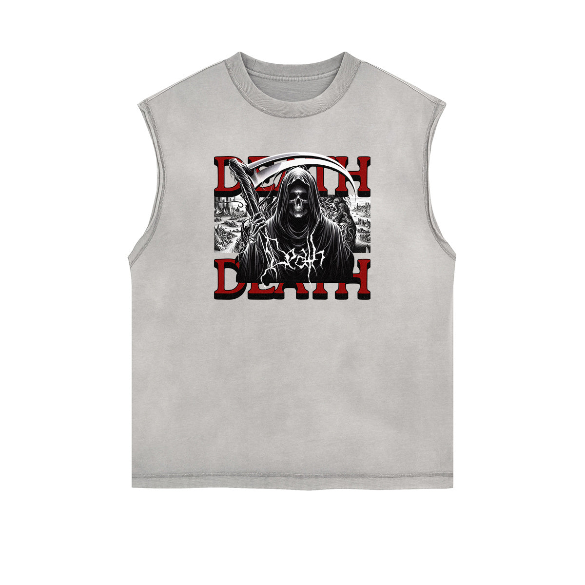 Street Style Washed Faded Thick Tank Top-INNBLAC Fashion Apparel