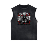 Sleeveless Streetwear Graphic Thick T Shirt-INNBLAC Fashion Apparel