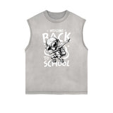 Street Style Washed Faded Thick Tank Top-INNBLAC Fashion Apparel