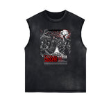 Sleeveless Streetwear Graphic Thick T Shirt-INNBLAC Fashion Apparel