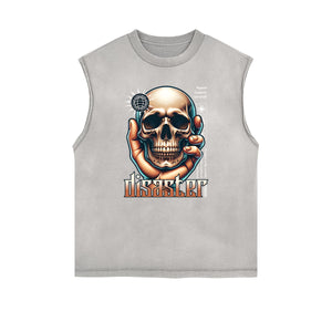 Street Style Washed Faded Thick Tank Top-INNBLAC Fashion Apparel