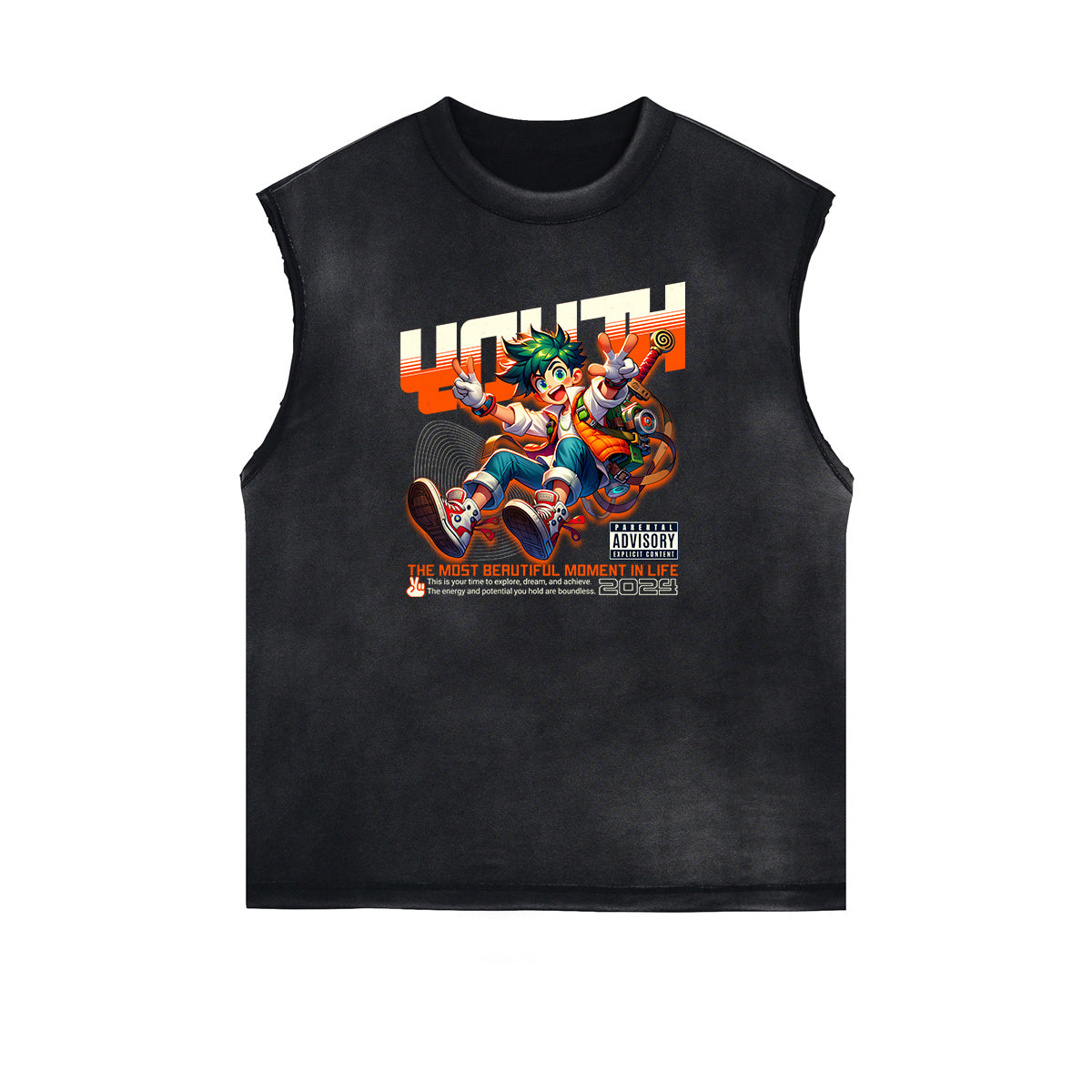 Sleeveless Streetwear Graphic Thick T Shirt-INNBLAC Fashion Apparel