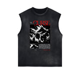 Sleeveless Streetwear Graphic Thick T Shirt-INNBLAC Fashion Apparel