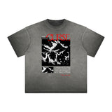 Distressed Streetwear Graphic Thick Tee-INNBLAC Fashion Apparel