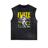 Washed Faded Cupid Statues Graphic Tank Top-INNBLAC Fashion Apparel