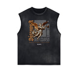 Washed Faded Cupid Statues Graphic Tank Top-INNBLAC Fashion Apparel