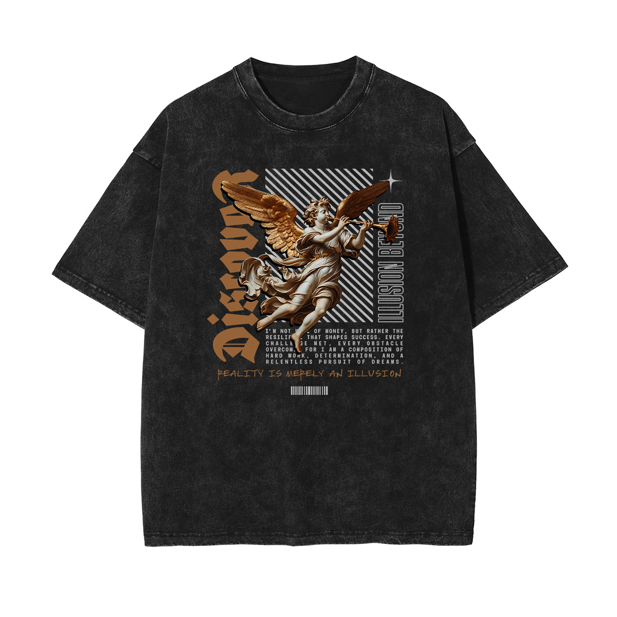 Stone Wash Cupid Statues Graphic Tee-INNBLAC Fashion Apparel