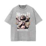 Washed Faded Cupid Statues Graphic Tee-INNBLAC Fashion Apparel