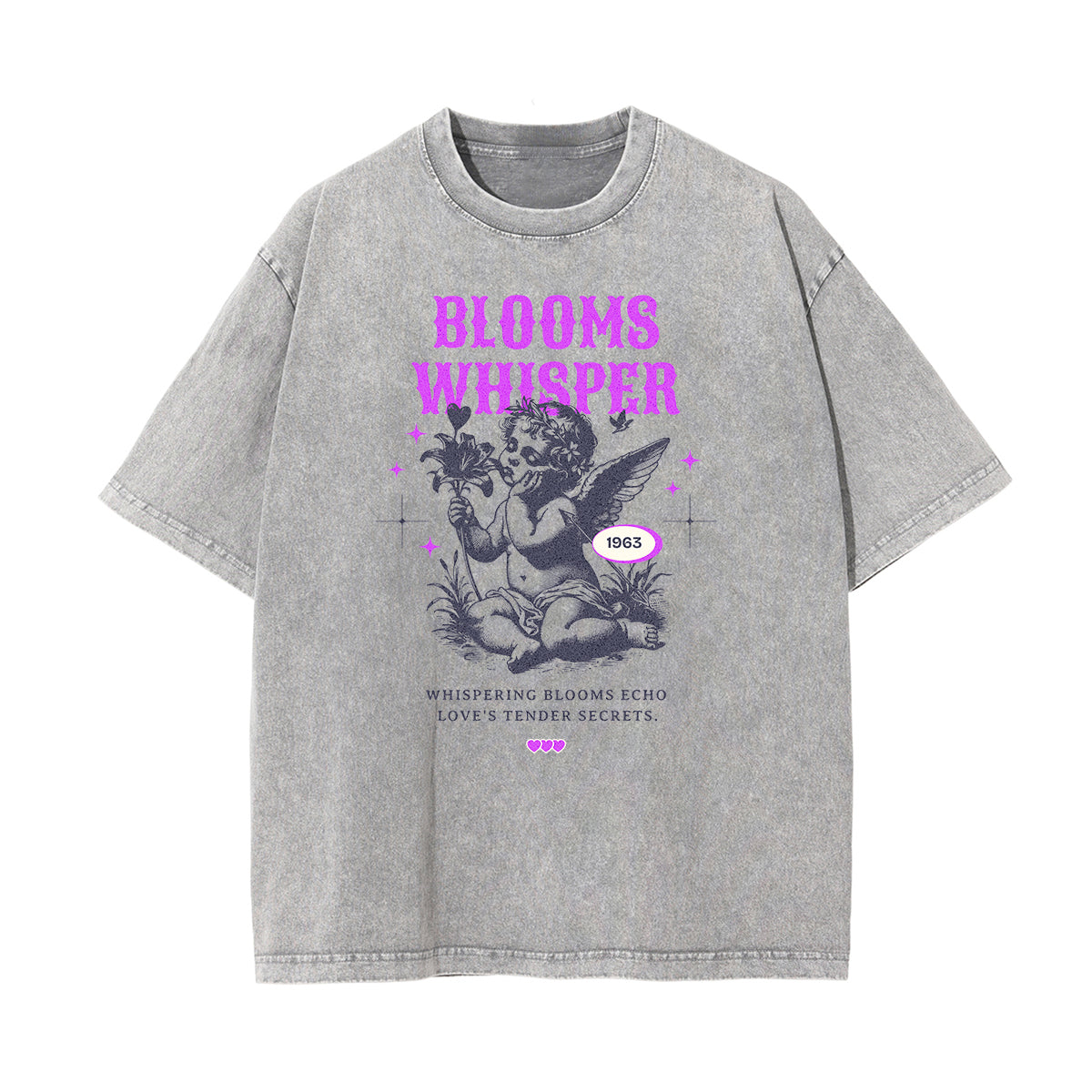 Washed Faded Cupid Statues Graphic Tee-INNBLAC Fashion Apparel