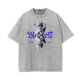 Washed Faded Cupid Statues Graphic Tee-INNBLAC Fashion Apparel