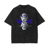 Stone Wash Cupid Statues Graphic Tee-INNBLAC Fashion Apparel