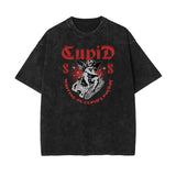 Stone Wash Cupid Statues Graphic Tee-INNBLAC Fashion Apparel