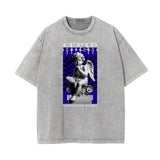 Washed Faded Cupid Statues Graphic Tee-INNBLAC Fashion Apparel