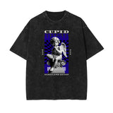 Stone Wash Cupid Statues Graphic Tee-INNBLAC Fashion Apparel