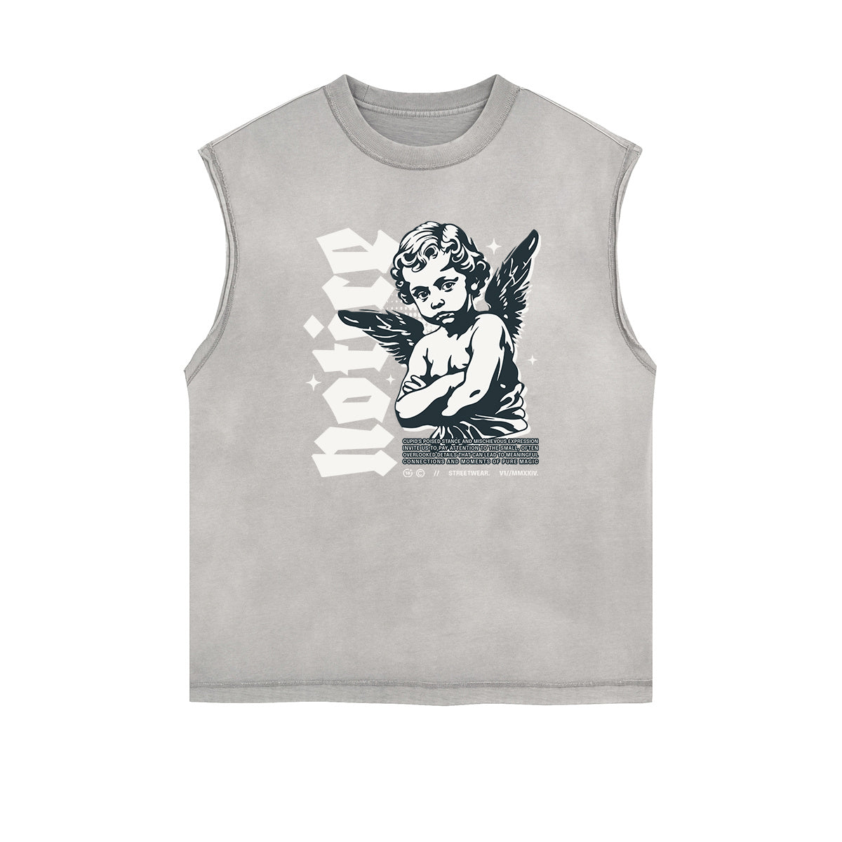 Sleeveless Cupid Streetwear Graphic T Shirt-INNBLAC Fashion Apparel