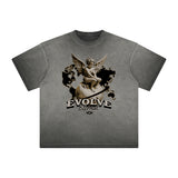 Faded Cupid Streetwear Graphic T Shirt-INNBLAC Fashion Apparel