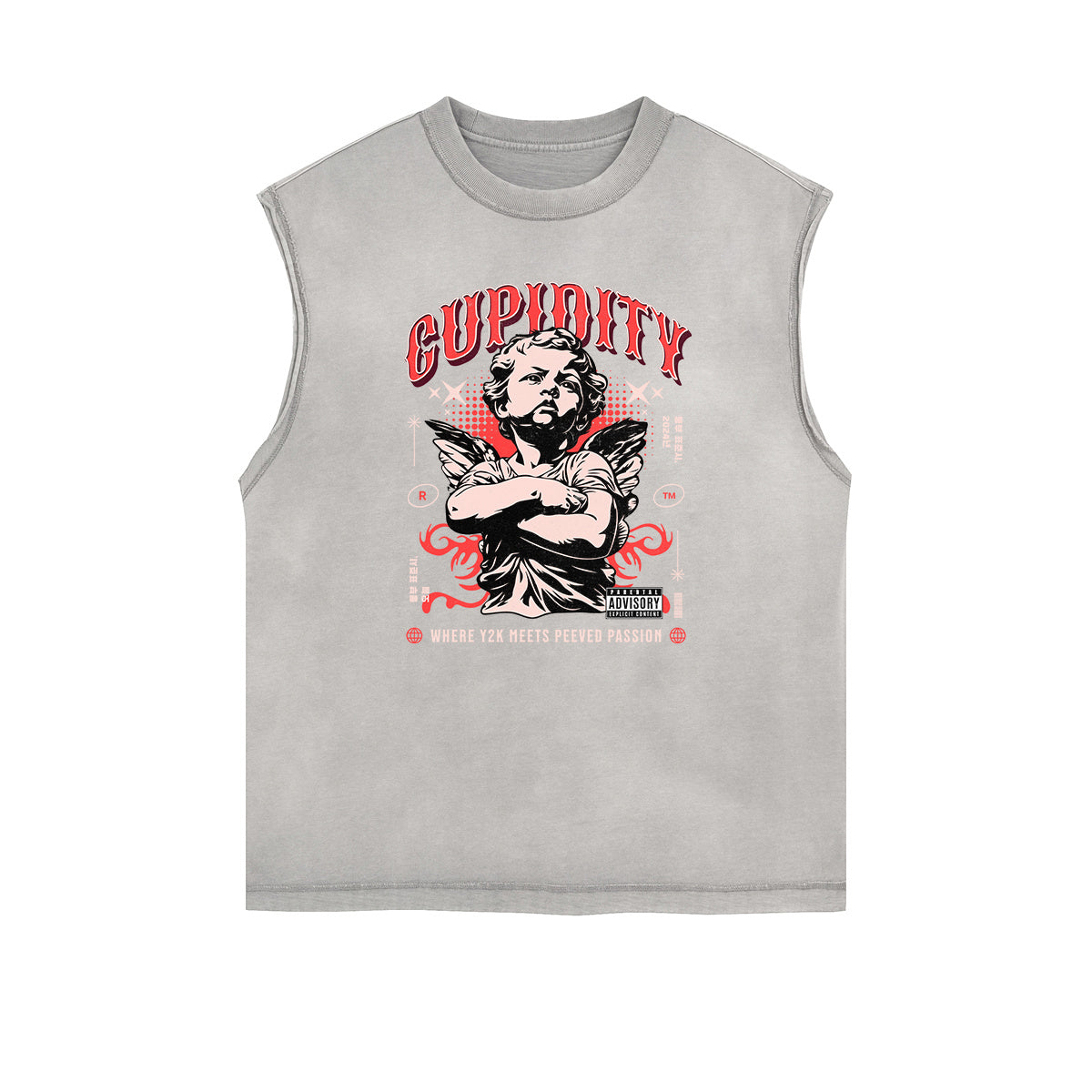 Sleeveless Cupid Streetwear Graphic T Shirt-INNBLAC Fashion Apparel