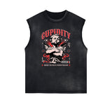 Sleeveless Cupid Streetwear Graphic T Shirt-INNBLAC Fashion Apparel