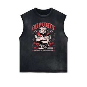 Sleeveless Cupid Streetwear Graphic T Shirt-INNBLAC Fashion Apparel