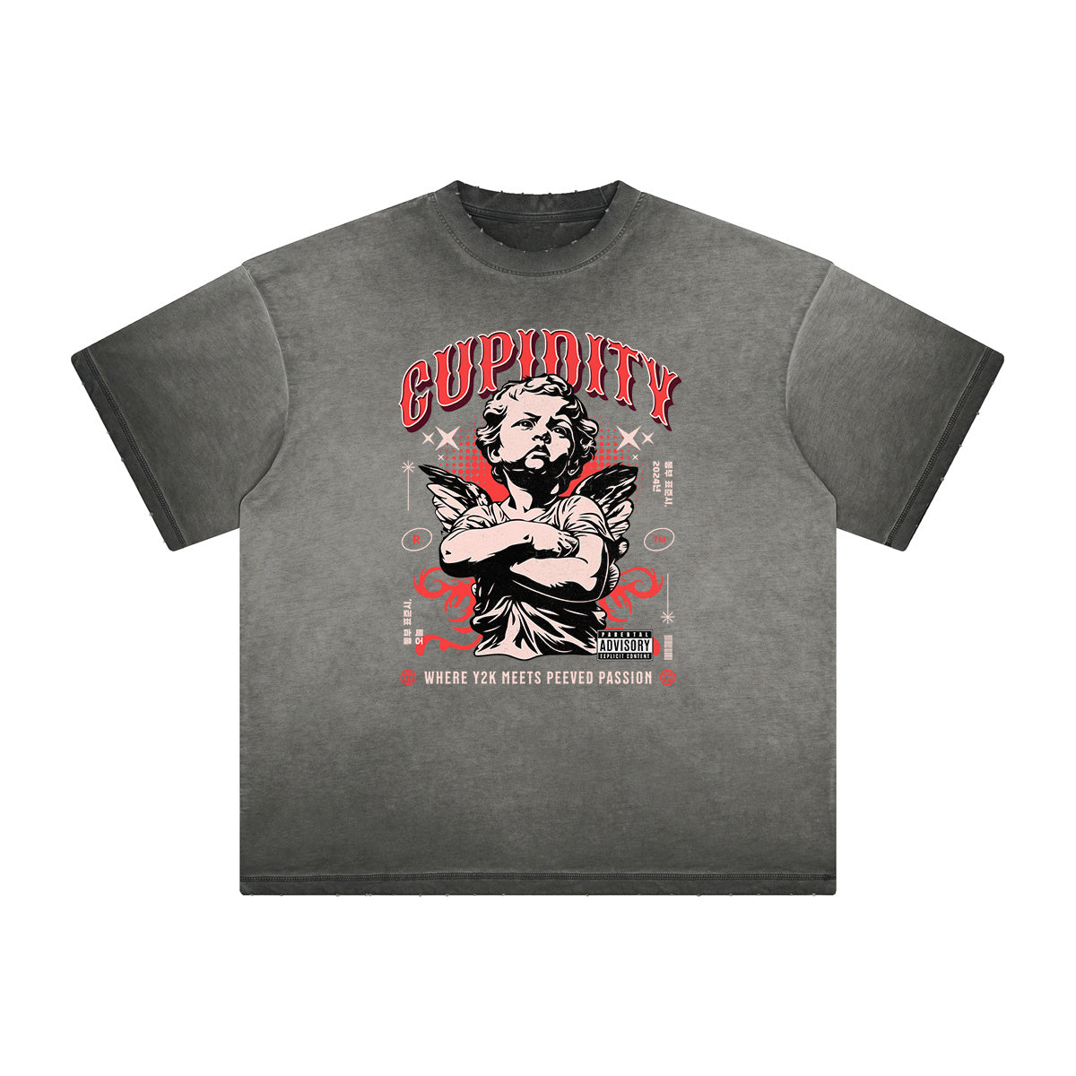 Faded Cupid Streetwear Graphic T Shirt-INNBLAC Fashion Apparel