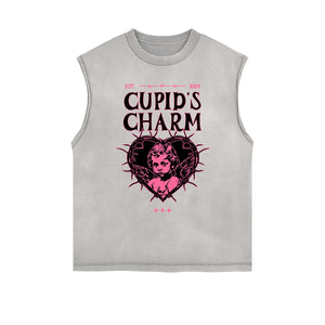 Sleeveless Cupid Streetwear Graphic T Shirt-INNBLAC Fashion Apparel