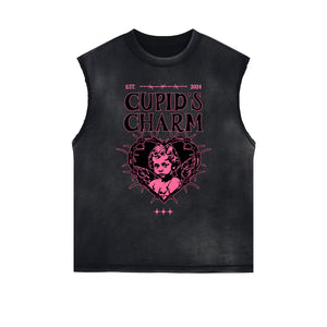 Sleeveless Cupid Streetwear Graphic T Shirt-INNBLAC Fashion Apparel