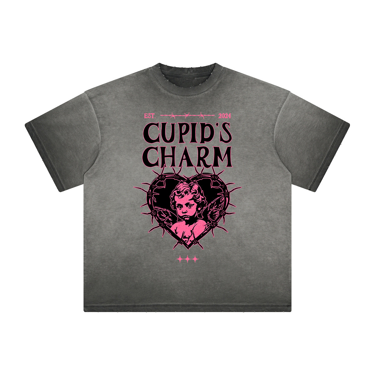 Faded Cupid Streetwear Graphic T Shirt-INNBLAC Fashion Apparel