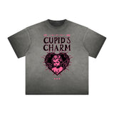 Faded Cupid Streetwear Graphic T Shirt-INNBLAC Fashion Apparel