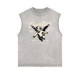 Sleeveless Cupid Streetwear Graphic T Shirt-INNBLAC Fashion Apparel