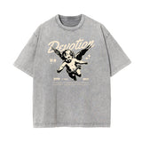 Washed Thick Cupid Pattern Tee-INNBLAC Fashion Apparel