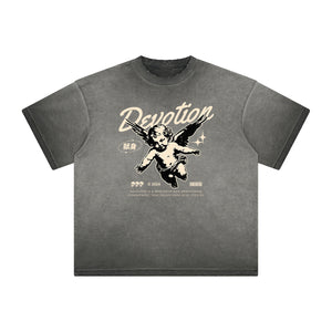 Faded Cupid Streetwear Graphic T Shirt-INNBLAC Fashion Apparel