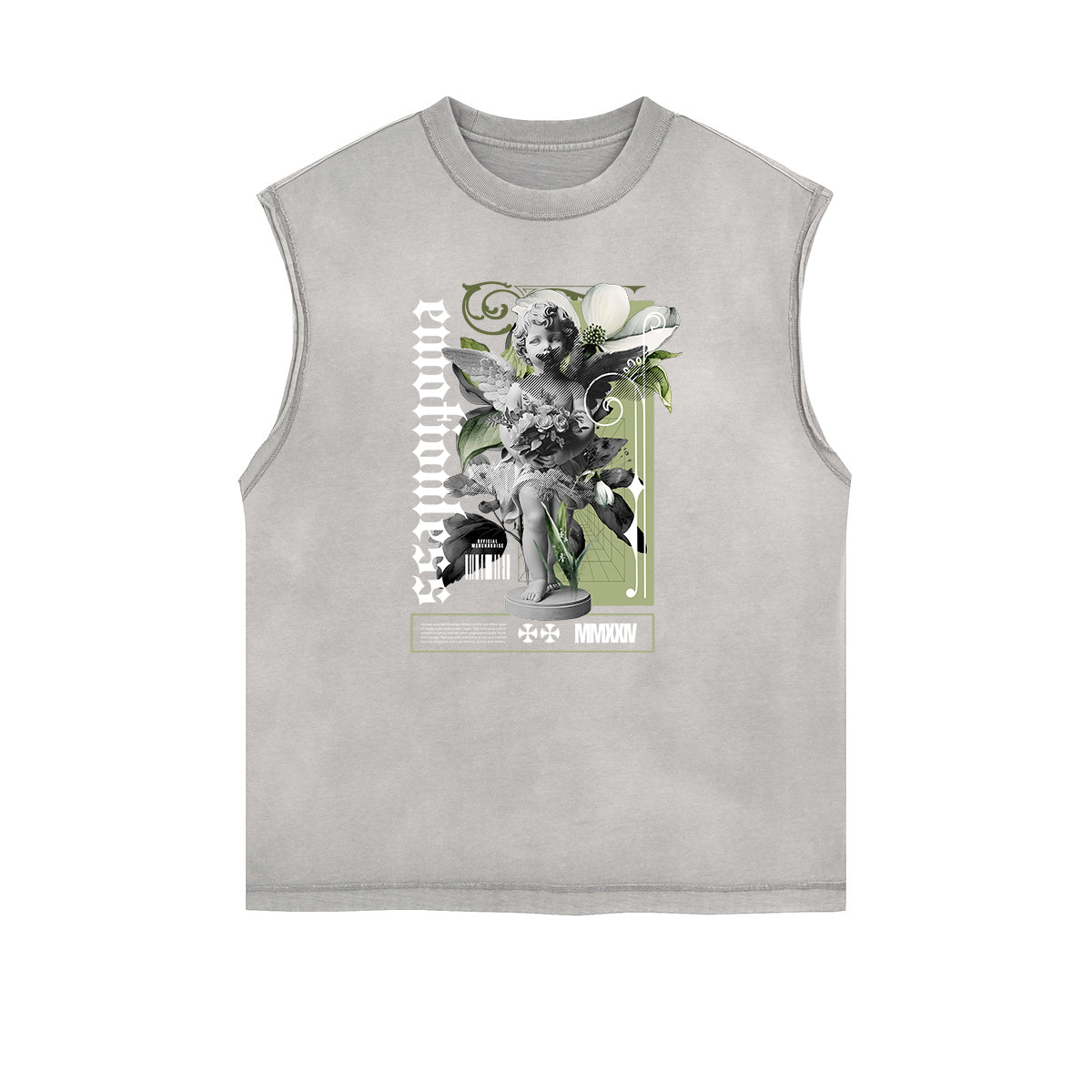 Sleeveless Cupid Streetwear Graphic T Shirt-INNBLAC Fashion Apparel