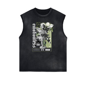 Sleeveless Cupid Streetwear Graphic T Shirt-INNBLAC Fashion Apparel