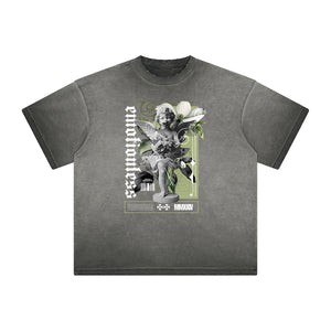 Faded Cupid Streetwear Graphic T Shirt-INNBLAC Fashion Apparel