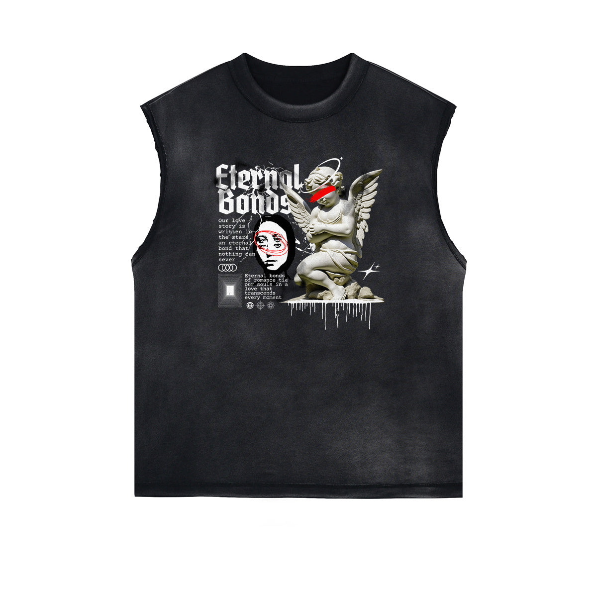 Sleeveless Cupid Streetwear Graphic T Shirt-INNBLAC Fashion Apparel