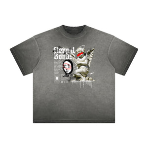 Faded Cupid Streetwear Graphic T Shirt-INNBLAC Fashion Apparel