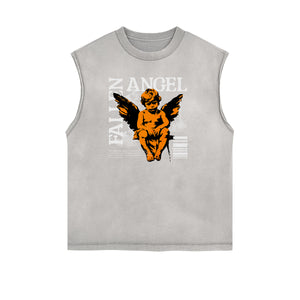 Sleeveless Cupid Streetwear Graphic T Shirt-INNBLAC Fashion Apparel