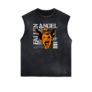 Sleeveless Cupid Streetwear Graphic T Shirt-INNBLAC Fashion Apparel