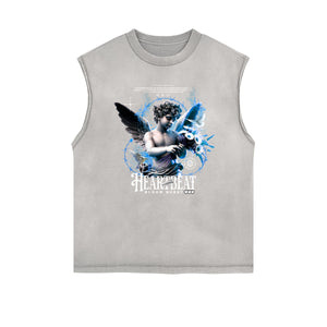 Sleeveless Cupid Streetwear Graphic T Shirt-INNBLAC Fashion Apparel