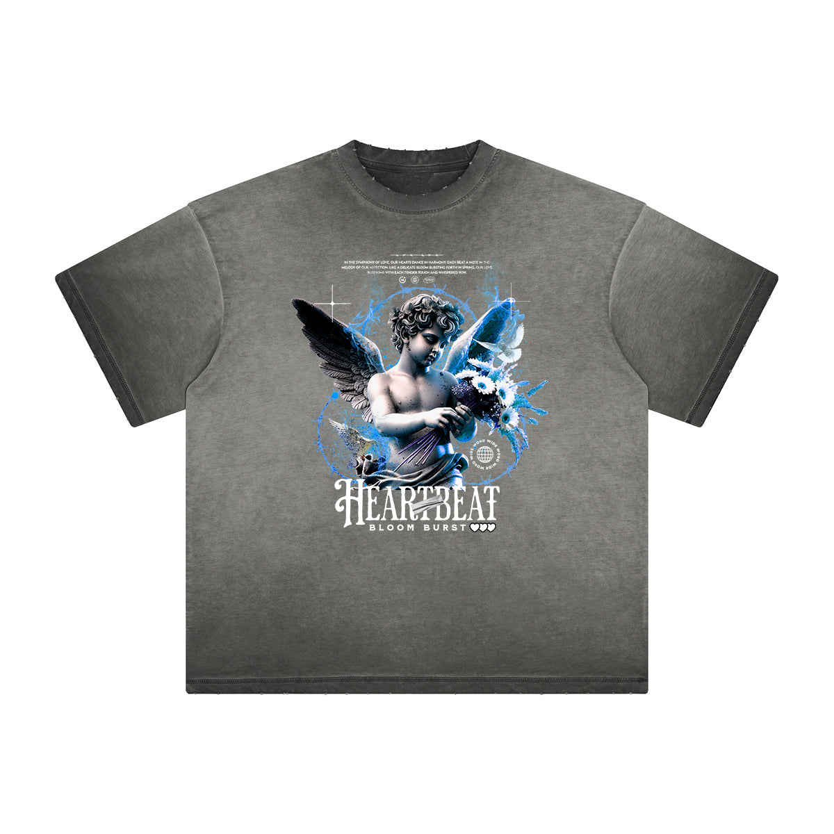 Faded Cupid Streetwear Graphic T Shirt-INNBLAC Fashion Apparel