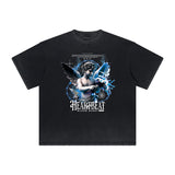 Heavyweight Washed Thick Cupid Pattern Tee-INNBLAC Fashion Apparel