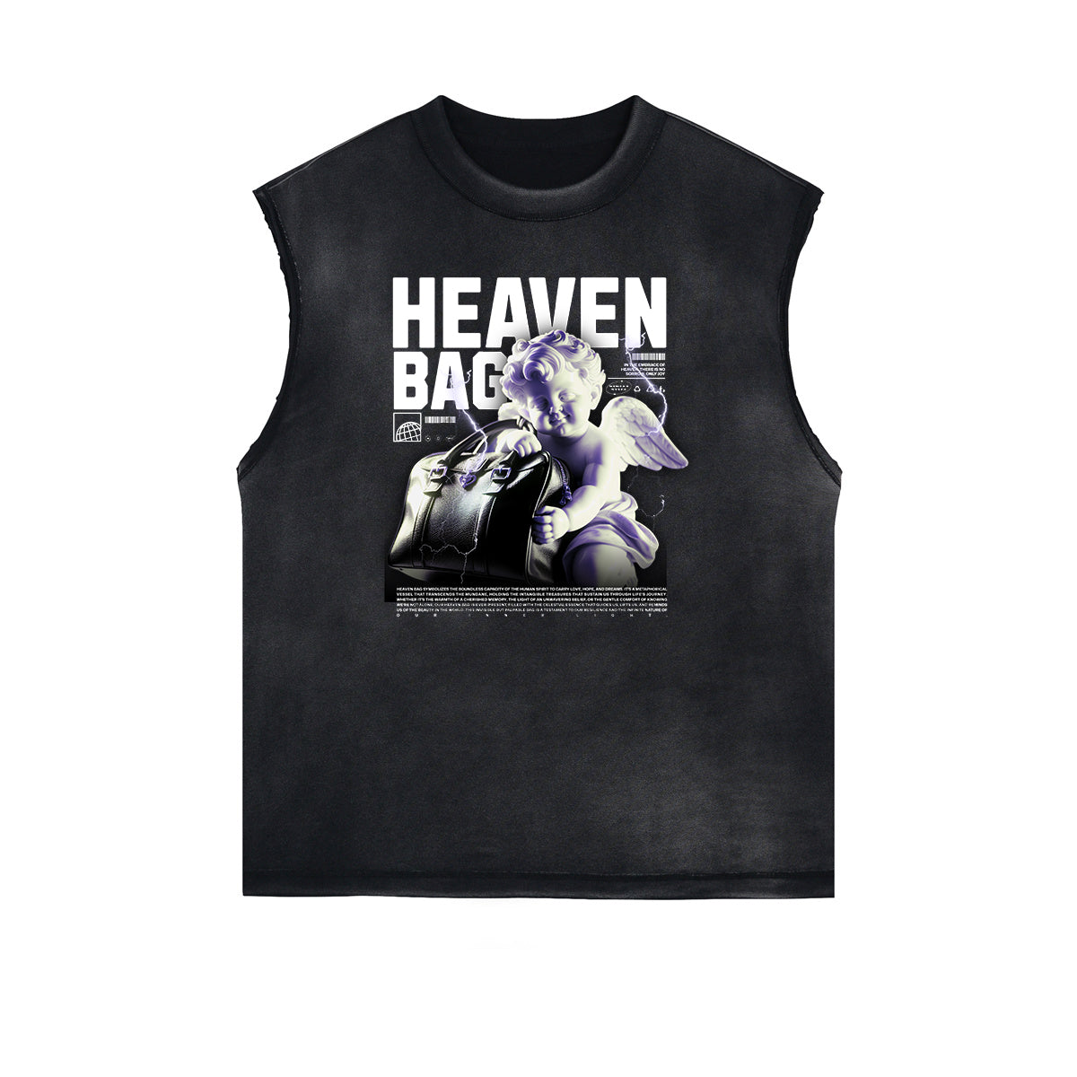 Sleeveless Cupid Streetwear Graphic T Shirt-INNBLAC Fashion Apparel