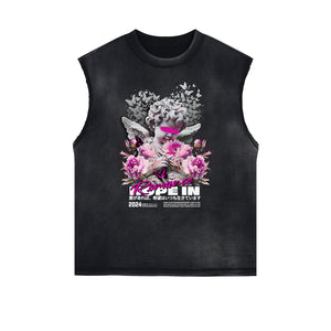 Sleeveless Cupid Streetwear Graphic T Shirt-INNBLAC Fashion Apparel