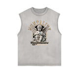 Sleeveless Playful Cupid Graphic T Shirt-INNBLAC Fashion Apparel