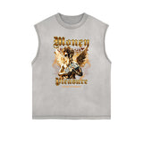 Sleeveless Playful Cupid Graphic T Shirt-INNBLAC Fashion Apparel