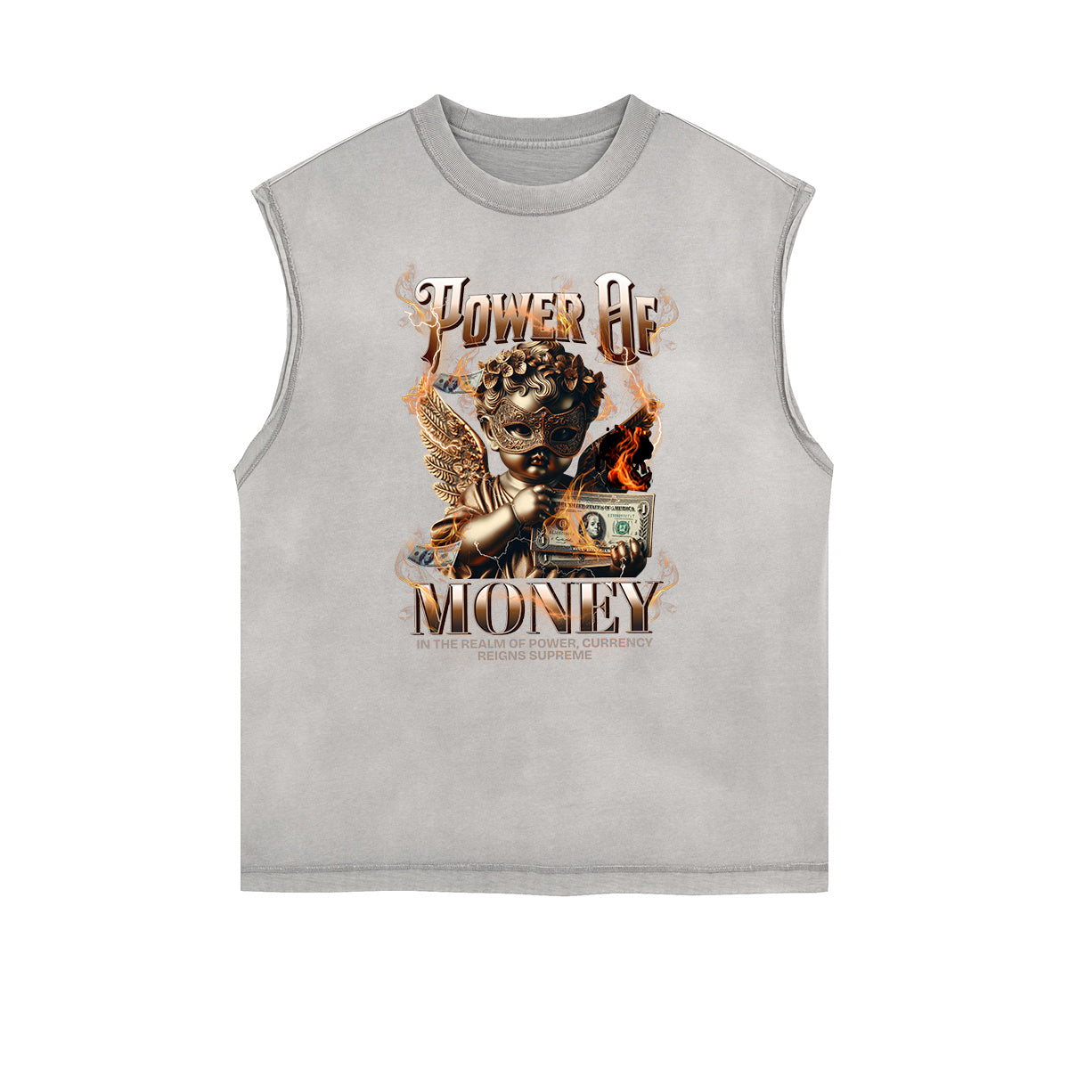 Sleeveless Playful Cupid Graphic T Shirt-INNBLAC Fashion Apparel