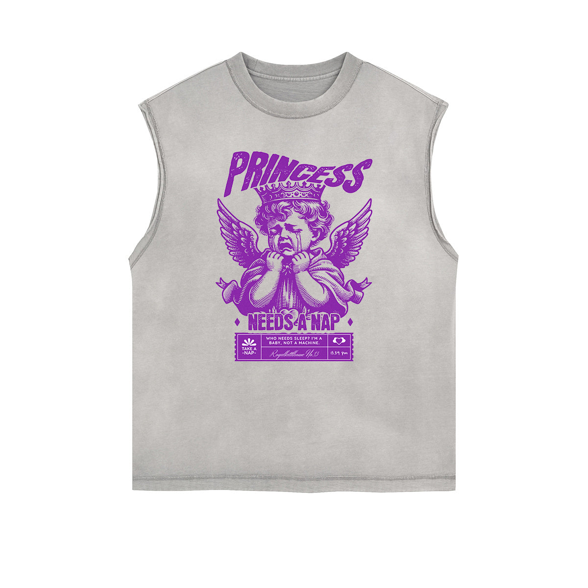 Sleeveless Playful Cupid Graphic T Shirt-INNBLAC Fashion Apparel