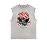 Sleeveless Streetwear Cupid Angle Graphic Tee-INNBLAC Fashion Apparel